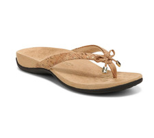 VIONIC Bella Toe Post Sandal, Gold Cork NEW 