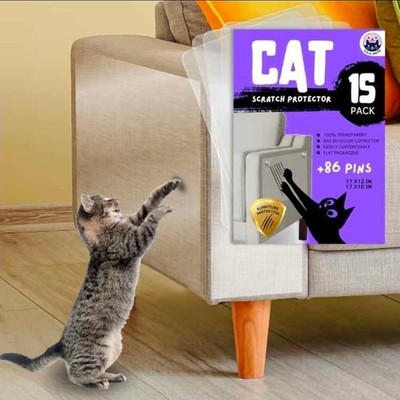 9 Pack Cat Scratch Protector Tape Sheets Anti-Scratch Couch Sofa Guard 17x12 NIB