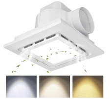 10-inch Ceiling Mount Bathroom Exhaust Fan w/White LED Light Kitchens Bathroom