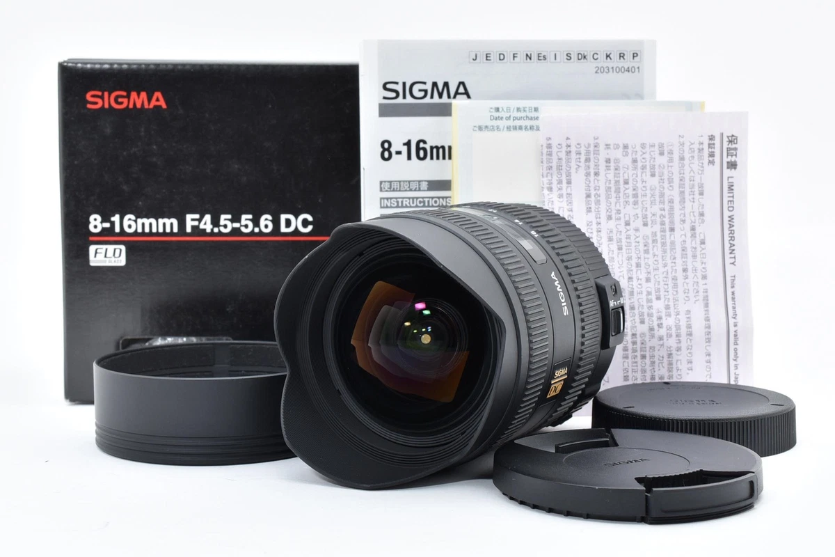 Sigma DC Camera Lenses 8-16mm Focal f/4.5-5.6 Maximum Aperture for
