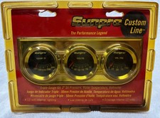 Sunpro Cp7996 Triple Gauge Kit 2 Black Mechanical Nos Custom Line