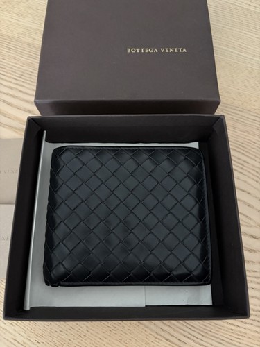 Bottega Veneta Intrecciato Woven Leather Wallet Black With Original Box & COA