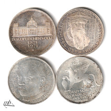 West Germany 4 x 5 D-Mark commemorative coins 1969-1979 885