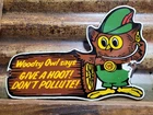 VINTAGE WOODSY PORCELAIN SIGN RARE OLD FOREST SERVICE NATIONAL PARK