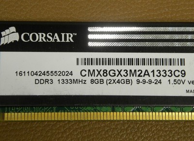 Corsair XMS3 CMX8GX3M2A1333C9 DDR3 PC3-10600u LOT (4) x 4GB = 16GB