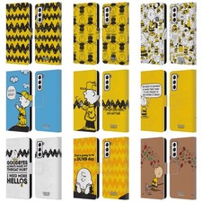 FUNDA BILLETERA LIBRO CUERO MARRÓN CACAHUETES CHARLIE OFICIAL PARA TELÉFONOS SAMSUNG 4