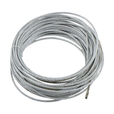 1/4'' x 100ft Galvanized Wire Rope Cable - 7X19 Strands Fracture Strength 7000lbs