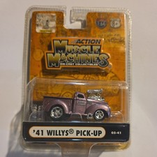Funline Action Muscle Machines Pink Purple Gene Stinnett 41 Willys Pick-up 05-4