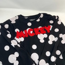 Disney Mickey Mouse Black White Red Sequin Sweatshirt Juniors Size XL 15-17