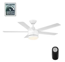 HDC Merwry 48 in Integrated LED Indoor White Ceiling Fan with Light Kit  Remote