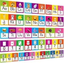OUNENO Alphabet Line Bulletin Board Set ABC Number 0-20 14''x6'', Multicolor