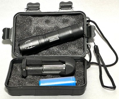 New Power Style Energy Saving Black Flashlight - Waterproof - Power Light * 800M