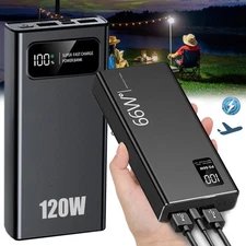120W 50000mAh Portable Power Bank Large Capacity External Battery Fast Charging