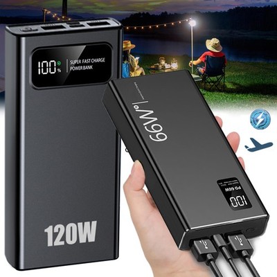 120W 50000mAh Portable Power Bank Large Capacity External Battery Fast Charging