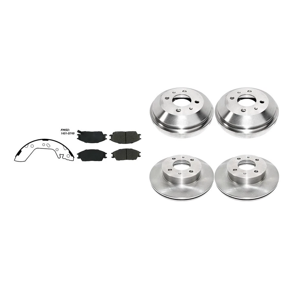 Rotores de freno y pastillas metálicas para Hyundai Accent 2000-2002 + tambores de freno y zapatas Foto 2 de 4