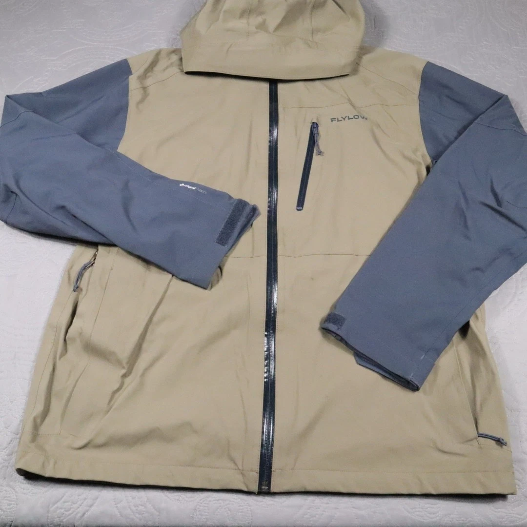 Flylow Knight Shell Jacket Mens XL Brown Gray Softshell Hooded Ski Waterproof image 1