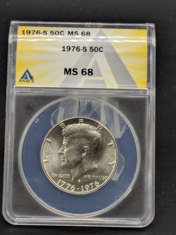 1976 S Kennedy Half Dollar - Silver - ANACS MS 68 - Free Shipping!