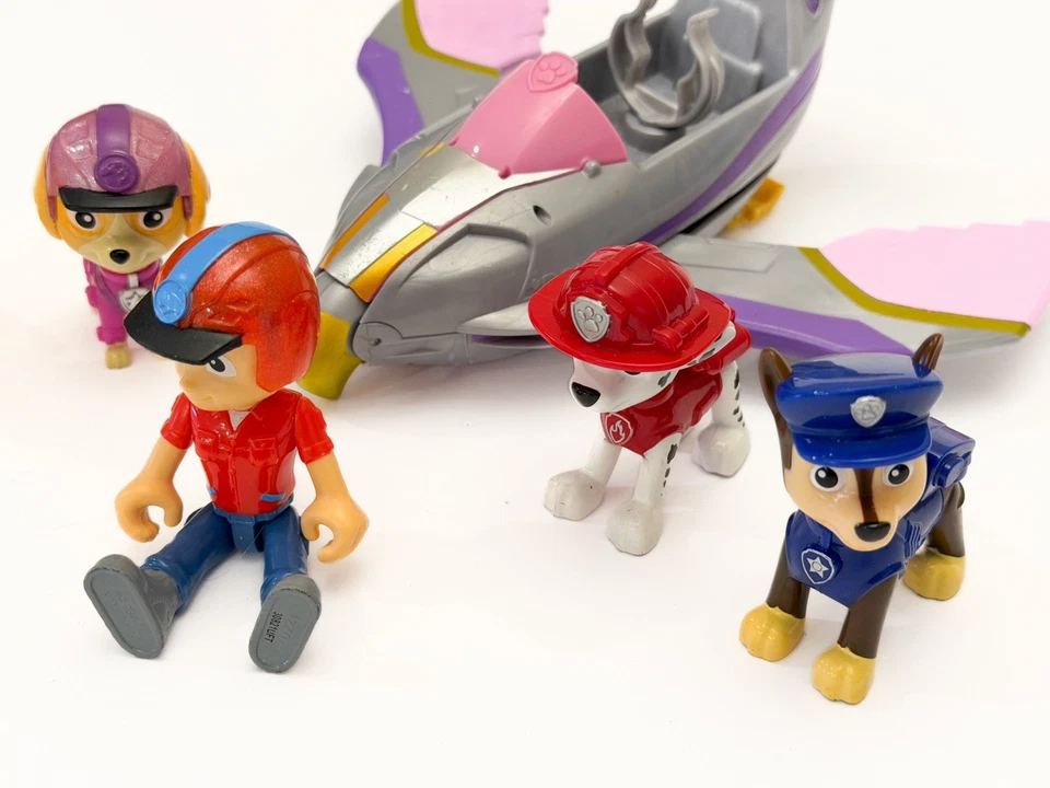 Lote de 5 figuras de personajes de la Patrulla Canina 1 vehículo conjunto limpio niñas niños juguetes persecución Foto 2 de 4