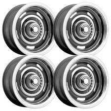 Set-4 Vision 55 Rally 15x10 5x55x127 -32mm Silver Wheels Rims 15 Inch