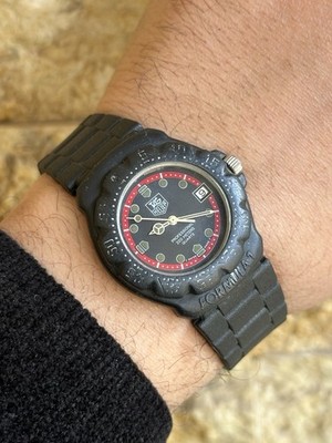 1990s Vintage Tag Heuer Formula 1 Watch 383.513/1 Boxed Black Red
