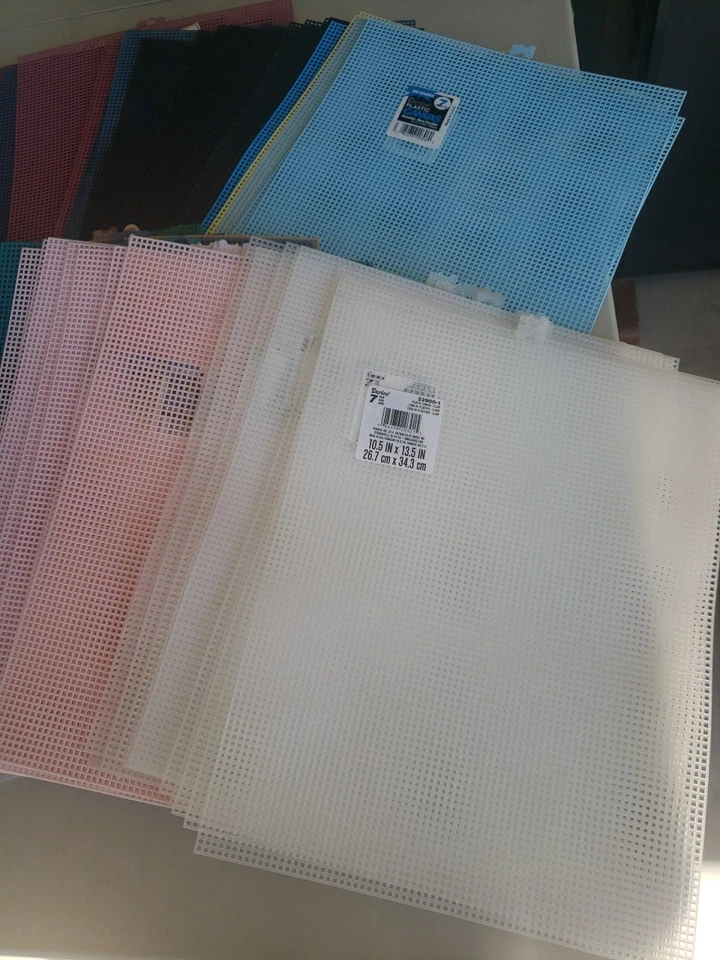 Darice & QC Plastic Canvas Multi Color Mesh Lot Of 80 Sheets 10.5 X 13.5 in NWT - Image 3 of 4