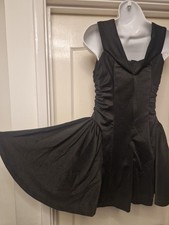 New S Size 8 Dress Gothic Sexy Black Netted V Back Satin Style Party Event