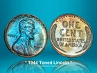✅ 1944-P Lincoln Wheat Cent Toned NEON AQUA TEAL COLOR VERY ATTRACTIVE!!
