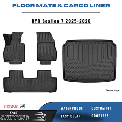 Car Floor Mats & UPPER Cargo Liner for BYD Sealion 7 2025-2026 3D TPE FULL Set
