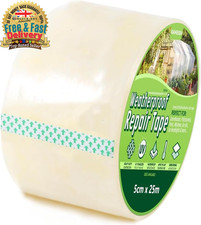 5cm x 25m Greenhouse Repair Tape, 6 mil Clear Polythene UV Resistant Plastic She