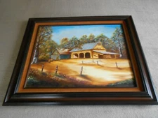 **M.SANDY ESMAY**DAKOTA ARTIST/ ORIGINAL RURAL PAINTING/ NSBA LOA ATTACHED 1993 