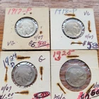Lot of 4 Buffalo Nickel 5c 1917P 1918P 1924D 1925S 23085