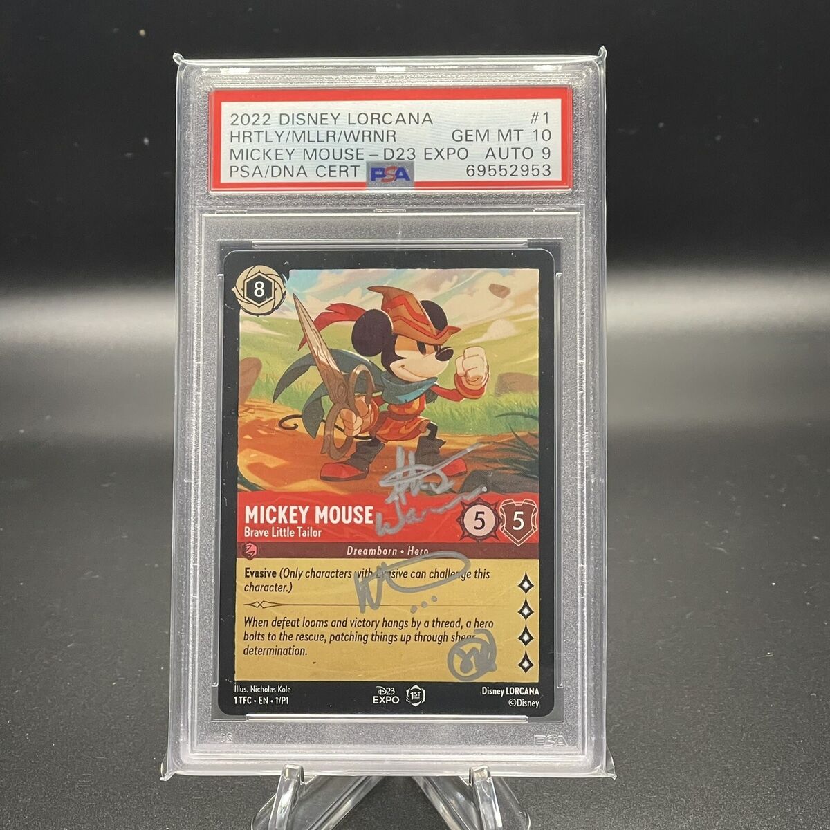 2022 Disney Lorcana D23 Expo - Mickey Mouse Brave #1 PSA 10 2022 Disney Lorcana D23 Expo - Mickey Mouse Brave #1 PSA 10