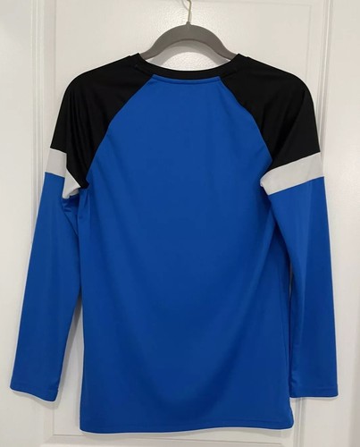 Boys XL(18/20) PUMA Blue and Black Long-sleeve Color block Shirt - Picture 2 of 9