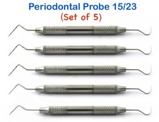 5PCS PERIODONTAL UNC15-23 PROBE COLOR CODED DENTAL HAND INSTRUMENT HOLLOW HANDLE