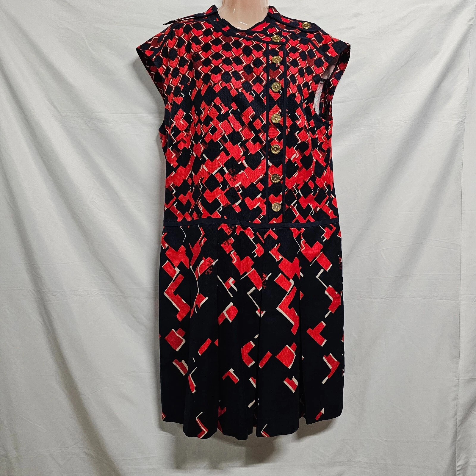 Abito donna Tory Burch Truman plissettato in seta taglia 12