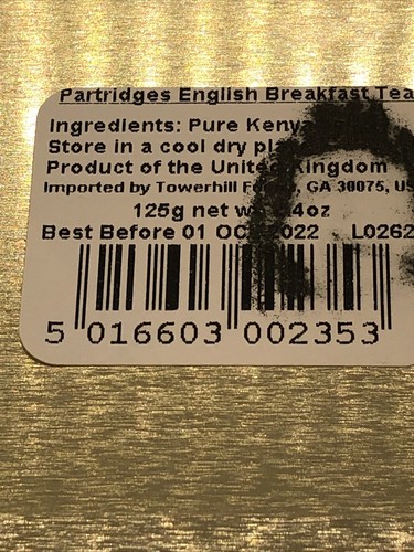 Partriges London English Breakfast Blend Fine Teas Loose Leaf Tin 125G BN - Picture 8 of 10