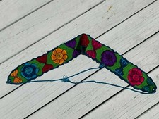 Faja Mexican Belt Embroidered Red Rose Flowers Rainbow Chiapas One Size 1846