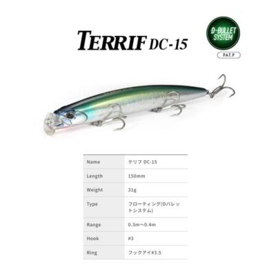 Leurre Flottant Duo Terrif DC 15 ASA0032 - 150mm 31g - Pêche En Mer - Neuf