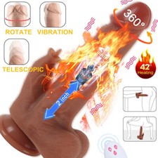 5In1 Heating Thrusting Rotating Suction Cup Dildo Clit Licking Vibrator Sex Toy