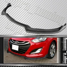 Front Bumper Spoiler Lip For 13-17 Hyundai Elantra GT Hatchback (Carbon Painted)