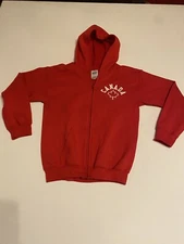 Canada Maple Leaf Hoodie Boys M Red Sweatshirt Full Zip Long Sleeve