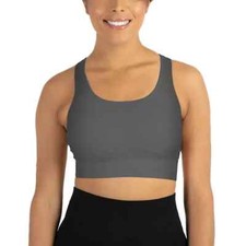 Member's Mark Seamless Racerback Sports Bra Size Large Charcoal