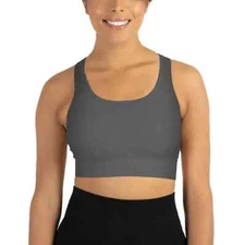 Member's Mark Seamless Racerback Sports Bra Size Large Charcoal