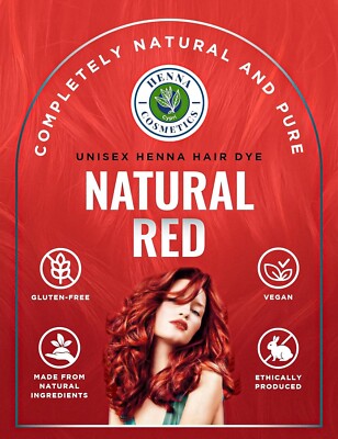 Natural Red Henna Hair Dye Kit 400g | Vibrant Red Color | 100% Pure Organic Henn