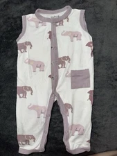 Kyte Baby 0-3 Elephant Button Romper 