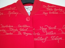 Vtg Stephanie by Suzelle Lightweight BomberJacket - Gold Embroidered - Size 4