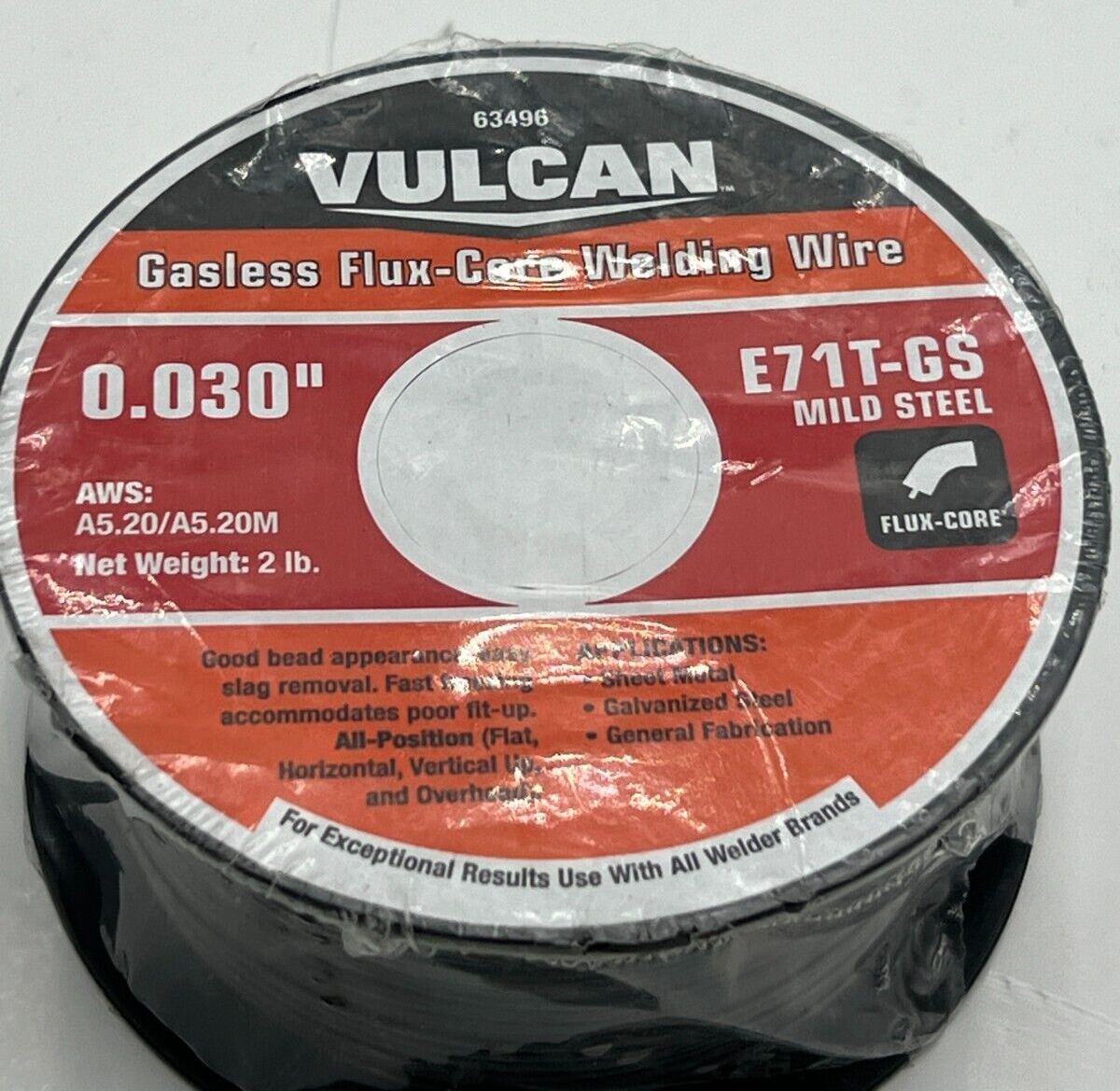 Vulcan 63496, E71T-GS Mild Steel 0.030 Vulcan 63496, E71T-GS Mild Steel 0.030