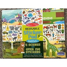 Melissa  Doug Reusable Sticker Pad HABITATS 5 Scenes  Over 150 Stickers