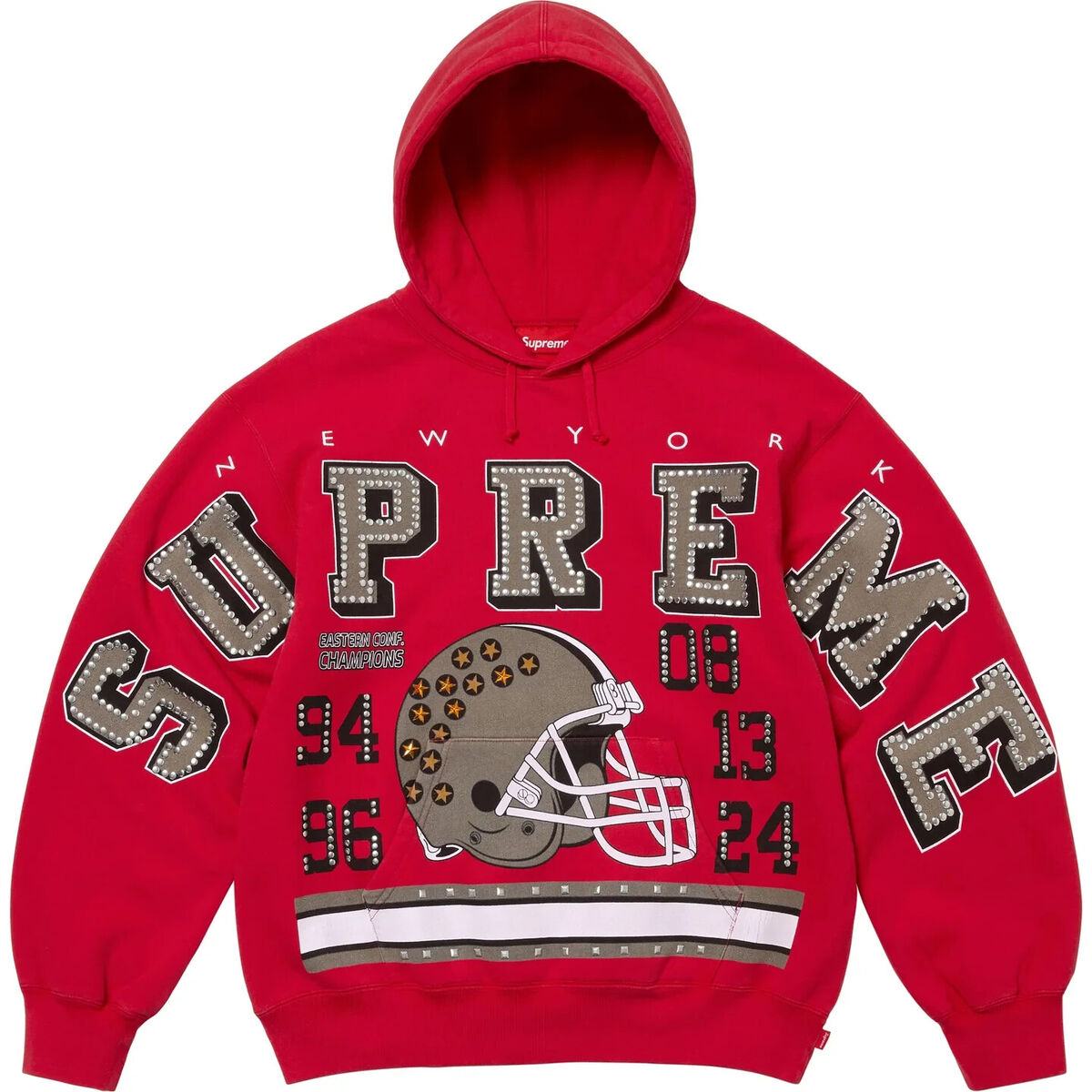 Supreme FW24 Champions Football Studded Hooded Sweatshirt Supreme FW24 Champions Football Studded Hooded Sweatshirt