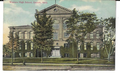 Western High School, Detroit, Mich. 1912 used card